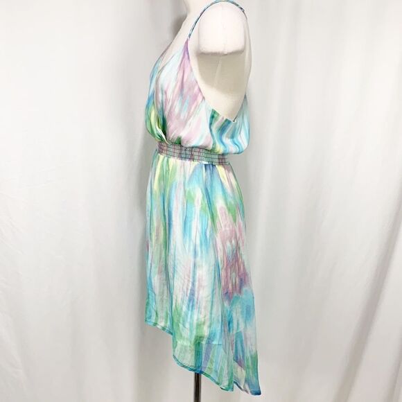 Anthropologie’s Charlie Jade Purple and Turquoise Tie Dye 100% Silk Dress XS - Picture 6 of 13